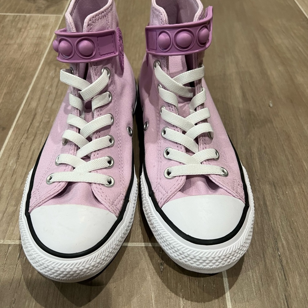 Converse Light Pink High-Tops with White Accents